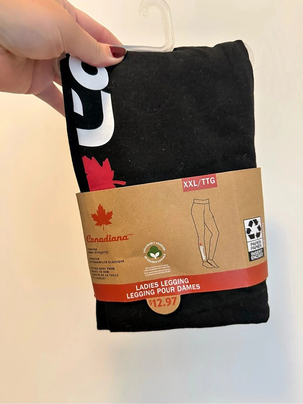 Canadianas Cotton Leggings in Black Size XXL/TTG NWT